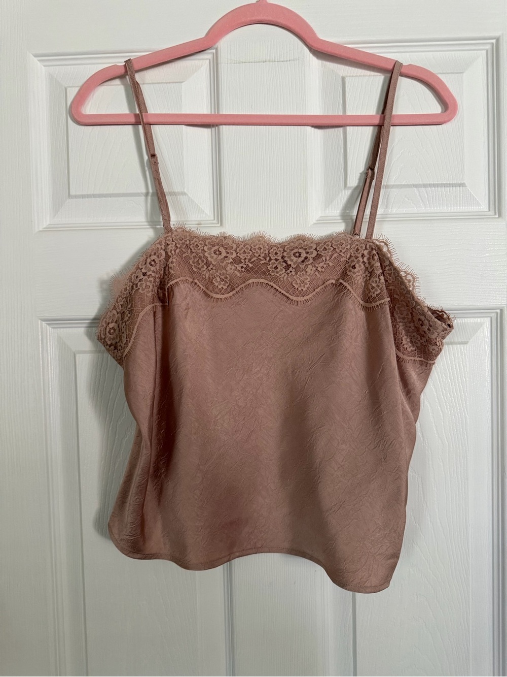 a new day Dusty Rose Lace-Trim Satin Cami